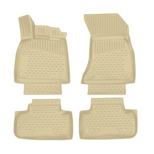 Audi Q5 Floor Mats - Omac - Rubber TPE - Beige - '18-'24 Audi Q5 Floor Mats - Omac - Rubber TPE - Beige - '18-'24